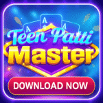 Teen Patti Master App Download – खेलो और रियल कैश जीतो अभी,"Teen Patti Master download app with glowing logo and download now button for playing real money game online"